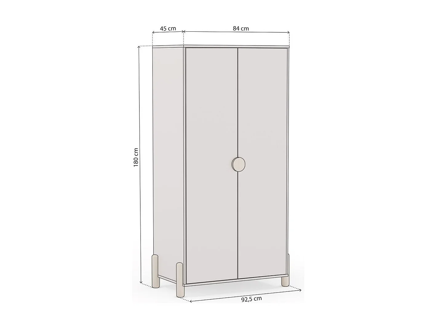 Armario juvenil Misty Dawn Beige - Oak Soft