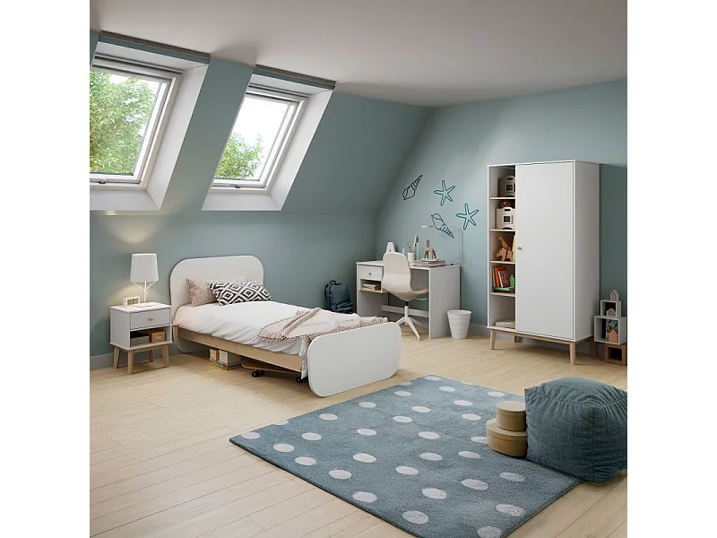 Armario juvenil Misty Breeze Blanco - Oak Soft