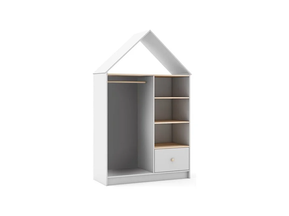 Armario vestidor juvenil Misty Cloud Blanco - Oak Soft