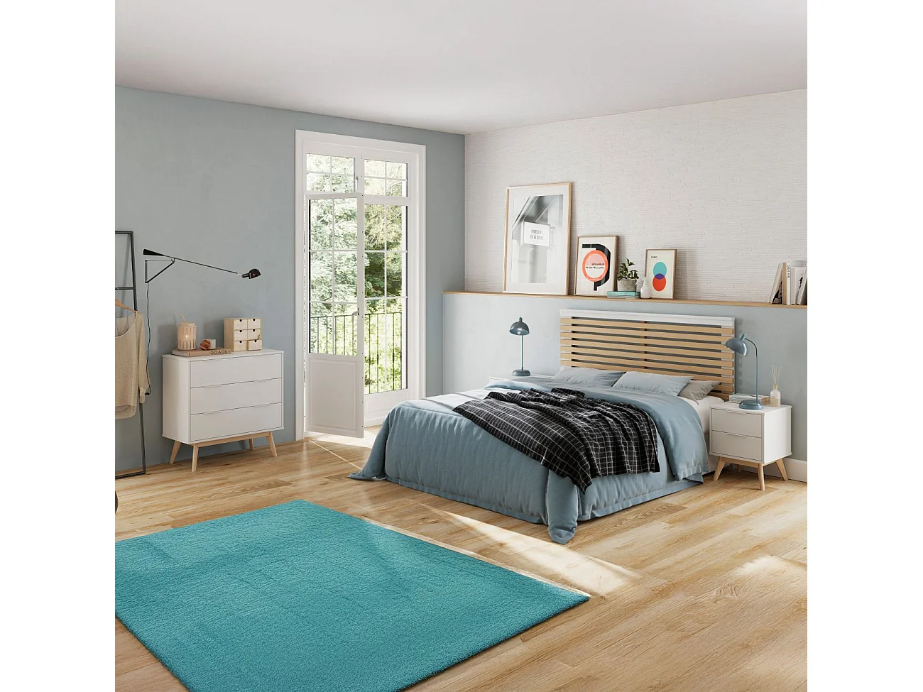 Cabeceira Misty Blanco mate - Oak