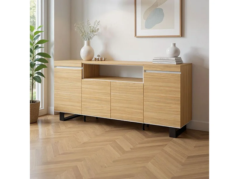 Aparador Kavos Up Roble Arena- Blanco