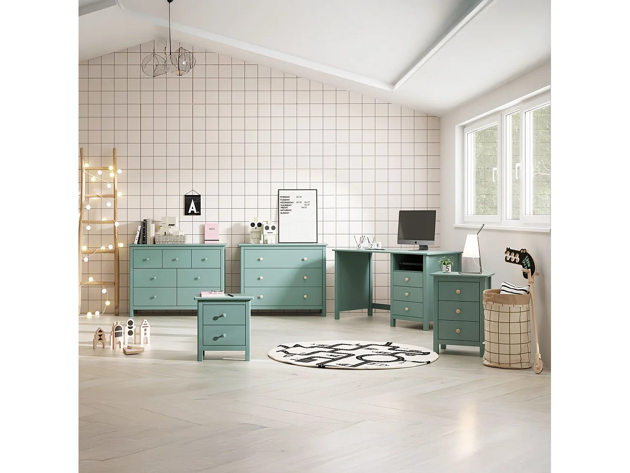 Mesa de escritorio Solna Verde Brent