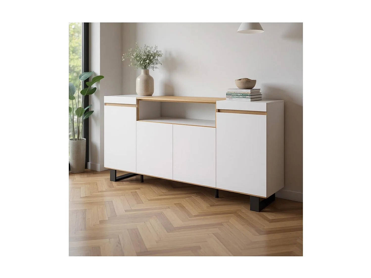 Aparador Kavos Up Blanco - Roble Arena