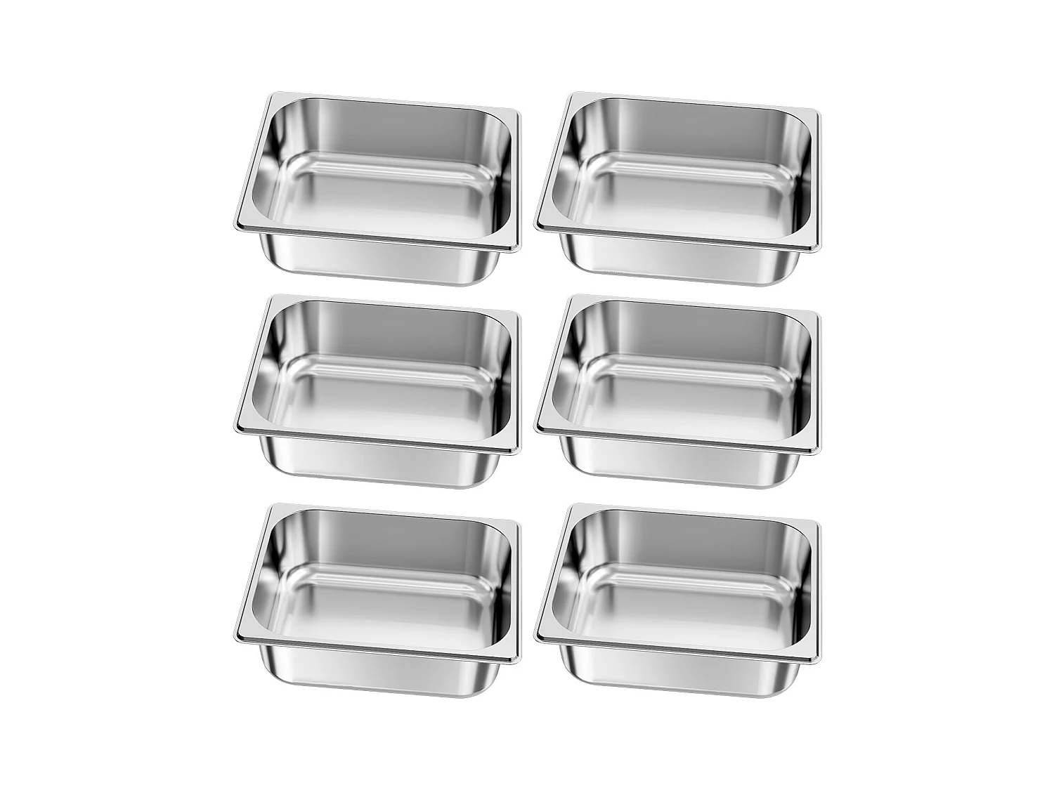 Gastronorm Behälter SucceBuy GN 1/2, Aufbewahrungsbehälter für Gastronomie aus Edelstahl 6STs 6 L, Lebensmittelechter Edelstahlbehälter Tiefe 9,9 cm, Antihaft