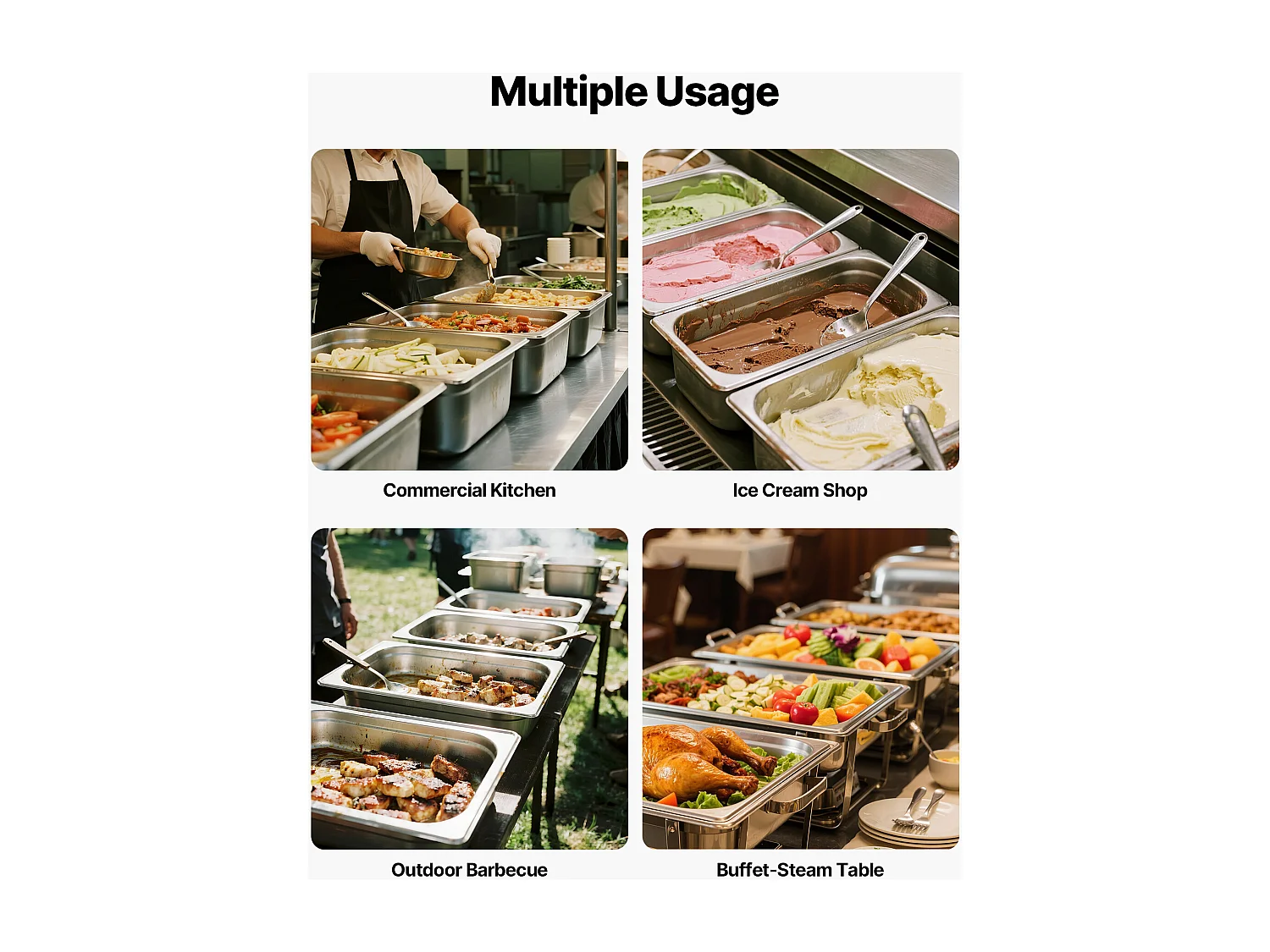 Gastronorm Bak SucceBuy 20,5 L, Bewaarbak voor Horeca van RVS, Voedselveilige RVS Bak Diepte 14,6 cm, Anti-aanbak en Roestvrij