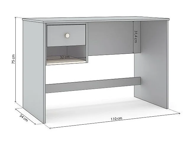 Mesa de escritorio Misty Breeze Verde Salvia - Oak Soft