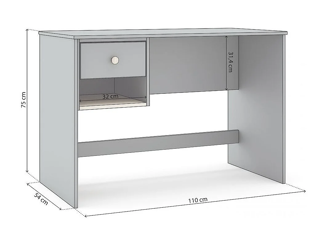 Mesa de escritorio Misty Breeze Verde Salvia - Oak Soft