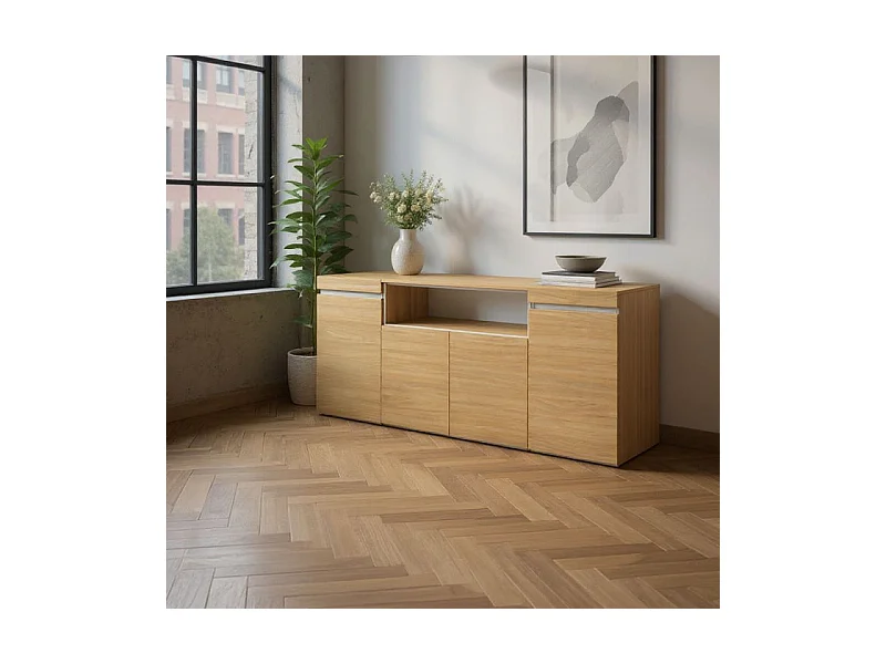 Aparador Kavos Roble Arena- Blanco