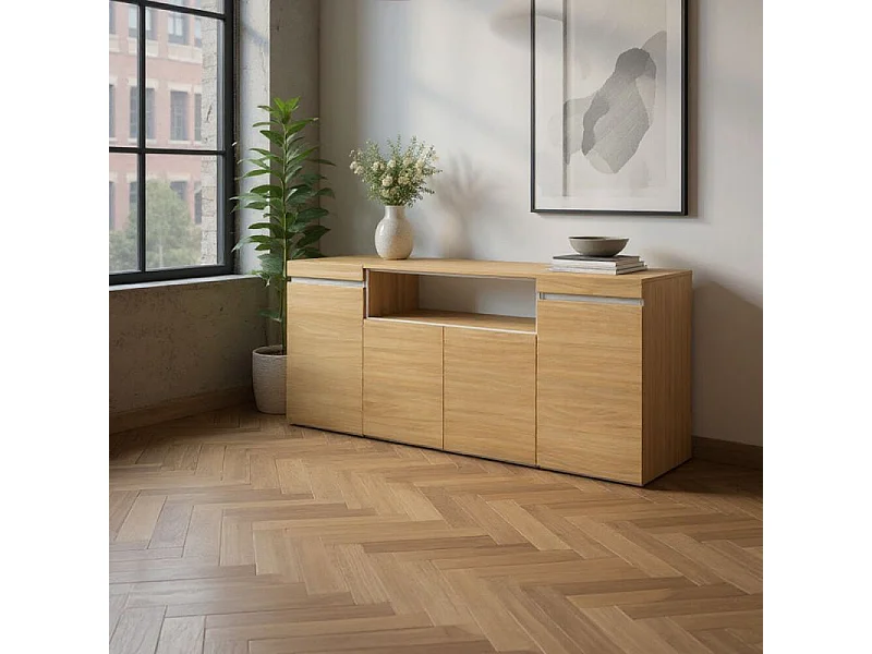 Aparador Kavos Roble Arena- Blanco