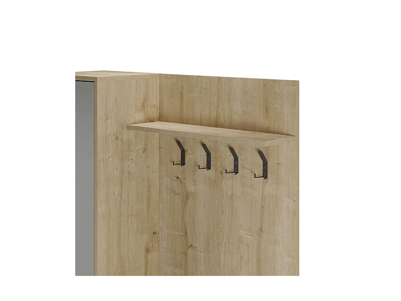 Mueble recibidor con perchero Vesta Roble Verde Gray