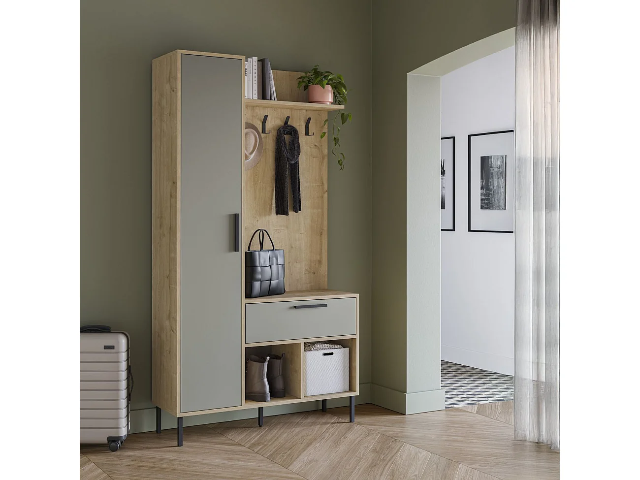 Móvel de corredor Vesta com bengaleiro