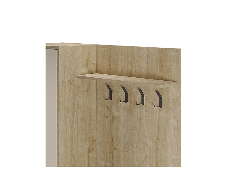 Mueble recibidor con perchero Vesta Roble Beige