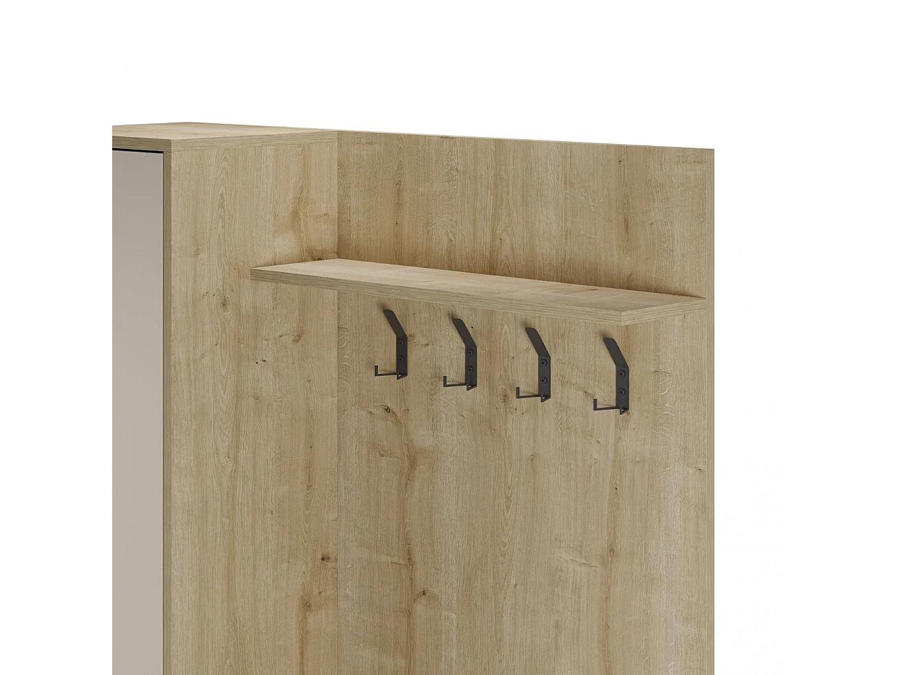 Mueble recibidor con perchero Vesta Roble Beige