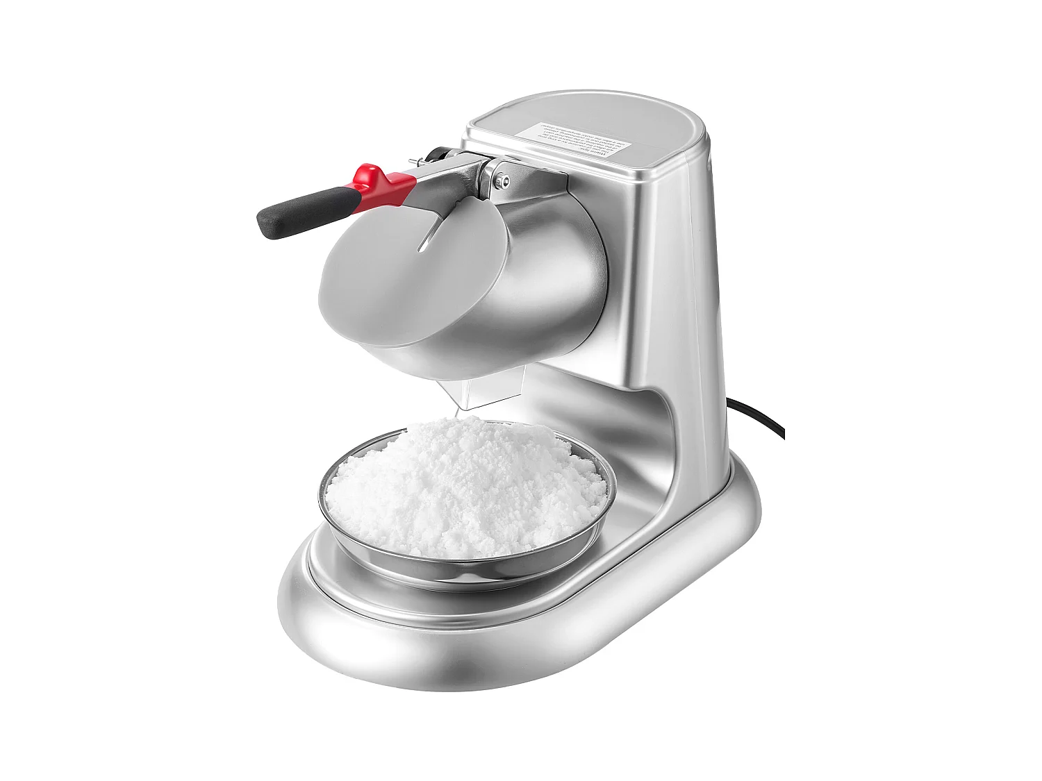 Broyeur à Glace SucceBuy Électrique Capacité de 100 kg/h, Machine à Glace Pilée à 4 Lames, en Acier Inoxydable, avec Bol et Couvercle, 2000 tr/min