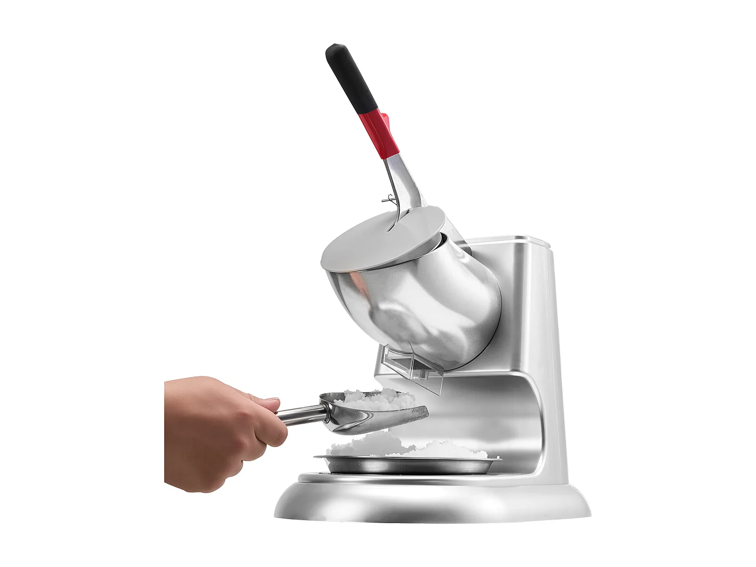 Broyeur à Glace SucceBuy Électrique Capacité de 100 kg/h, Machine à Glace Pilée à 4 Lames, en Acier Inoxydable, avec Bol et Couvercle, 2000 tr/min