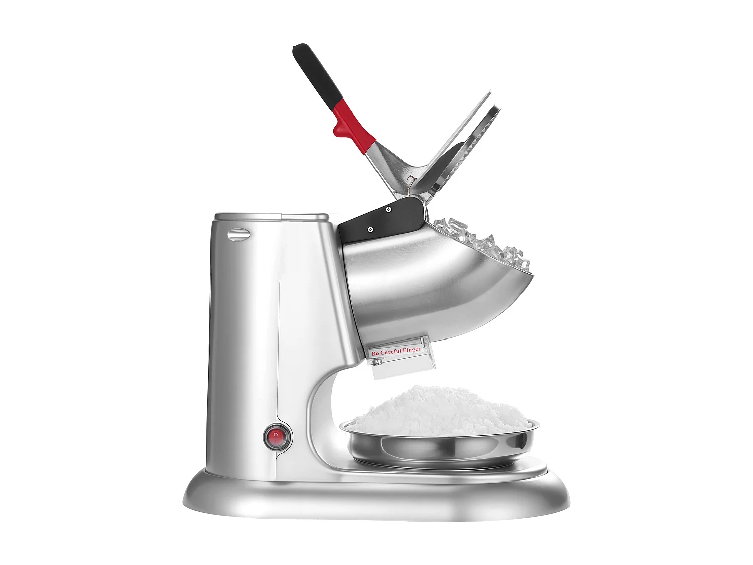 Broyeur à Glace SucceBuy Électrique Capacité de 100 kg/h, Machine à Glace Pilée à 4 Lames, en Acier Inoxydable, avec Bol et Couvercle, 2000 tr/min