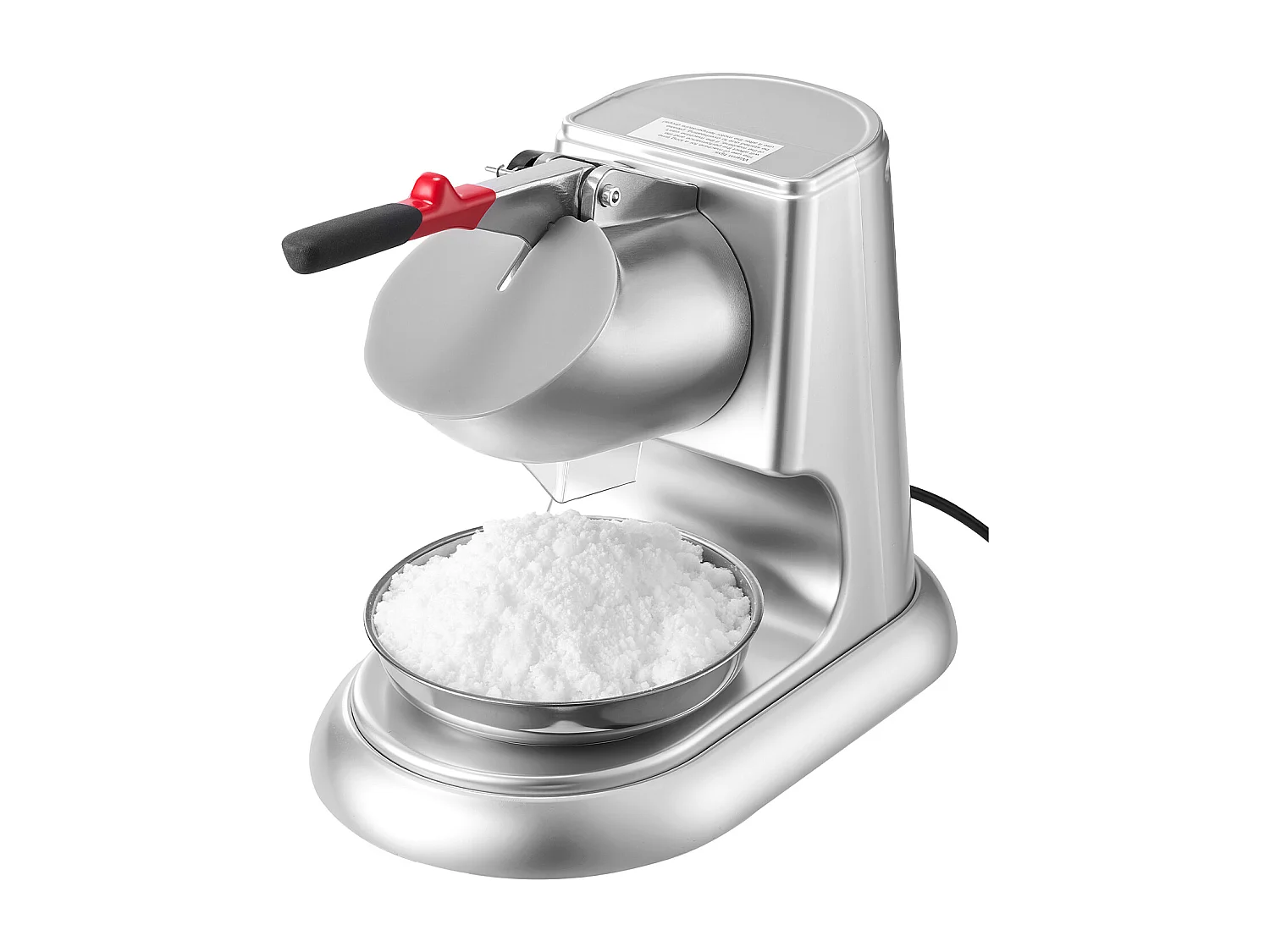 Broyeur à Glace SucceBuy Électrique Capacité de 100 kg/h, Machine à Glace Pilée à 4 Lames, en Acier Inoxydable, avec Bol et Couvercle, 2000 tr/min