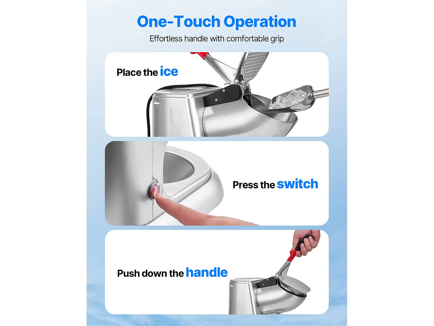 Broyeur à Glace SucceBuy Électrique Capacité de 100 kg/h, Machine à Glace Pilée à 4 Lames, en Acier Inoxydable, avec Bol et Couvercle, 2000 tr/min