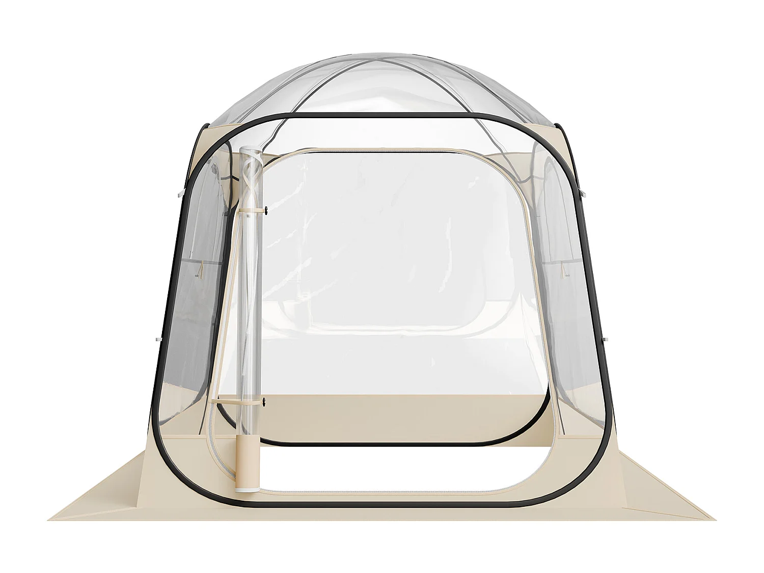 Tente de Sport Transparente SucceBuy 183 x 183 cm Tente à Bulle Pop Up pour 2-4 Personnes, Abri d'Extérieur Vue Dégagée, avec Tapis de Sol, Couverture Supérieure