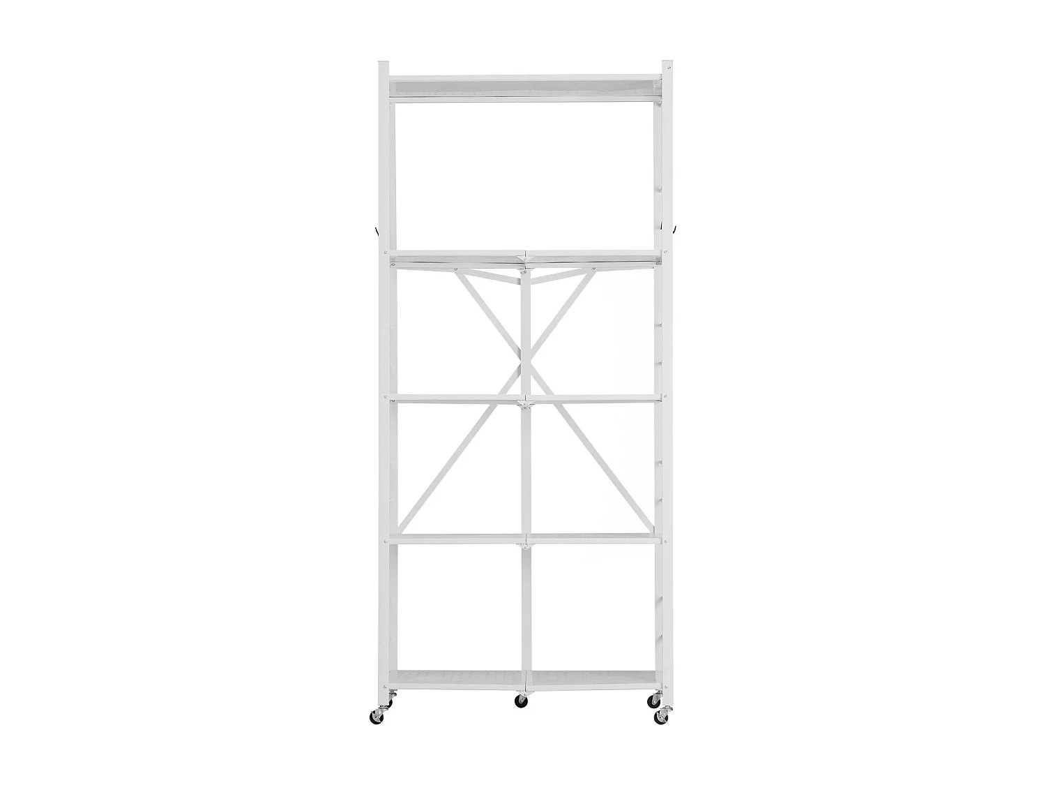 Étagère SucceBuy Pliante Mobile, 5 Niveaux, Étagère Pliante à Roulettes, 81x36x183 cm, Métal Robuste, Charge Statique 340 kg Dynamique 90,7 kg