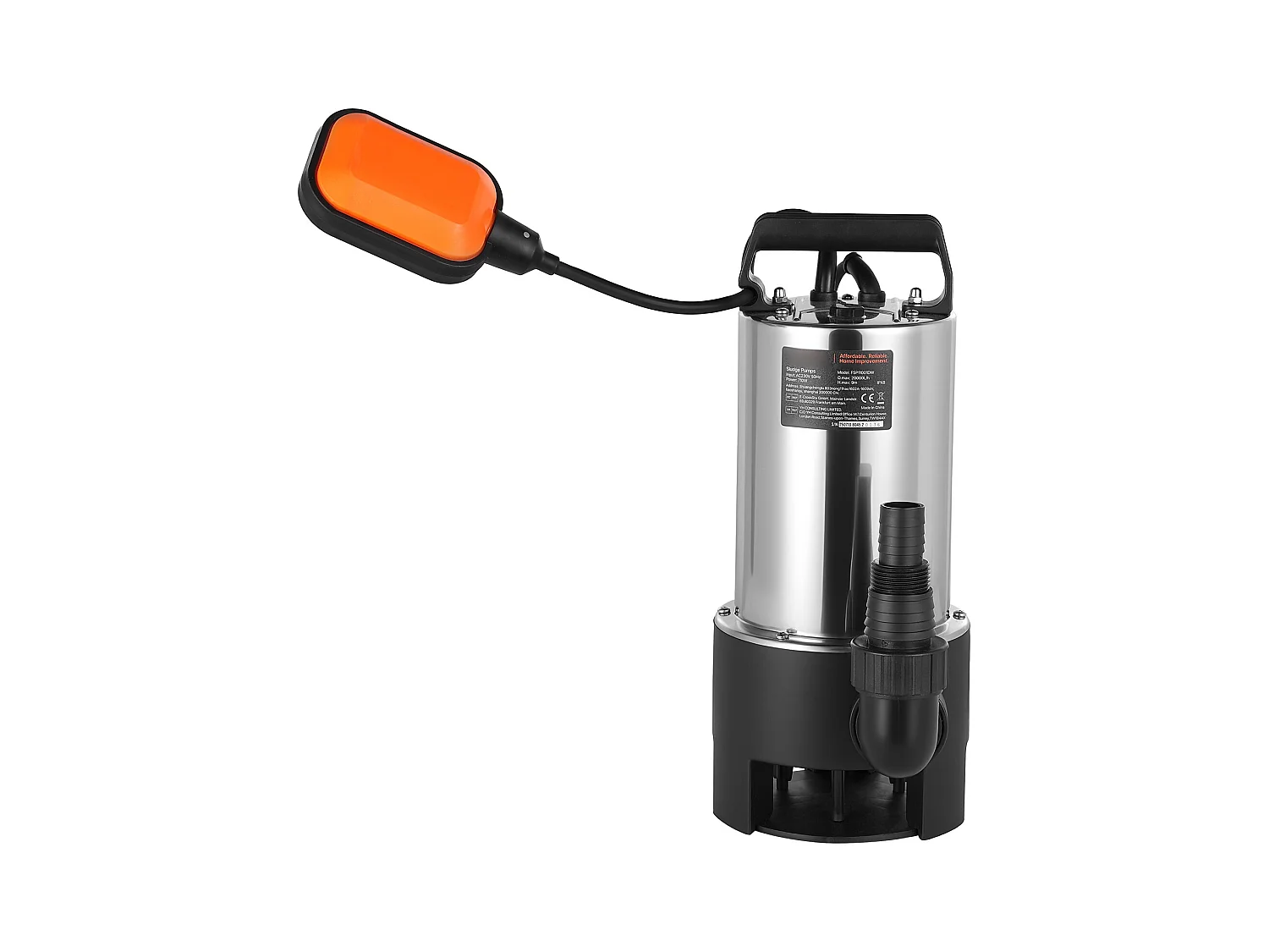 Dompelpomp voor Afvalwater SucceBuy 710 W Dompelpomp RVS, 20000 L/u met Zwevenschakelaar Automatisch, voor Zwembaden, Vijvers