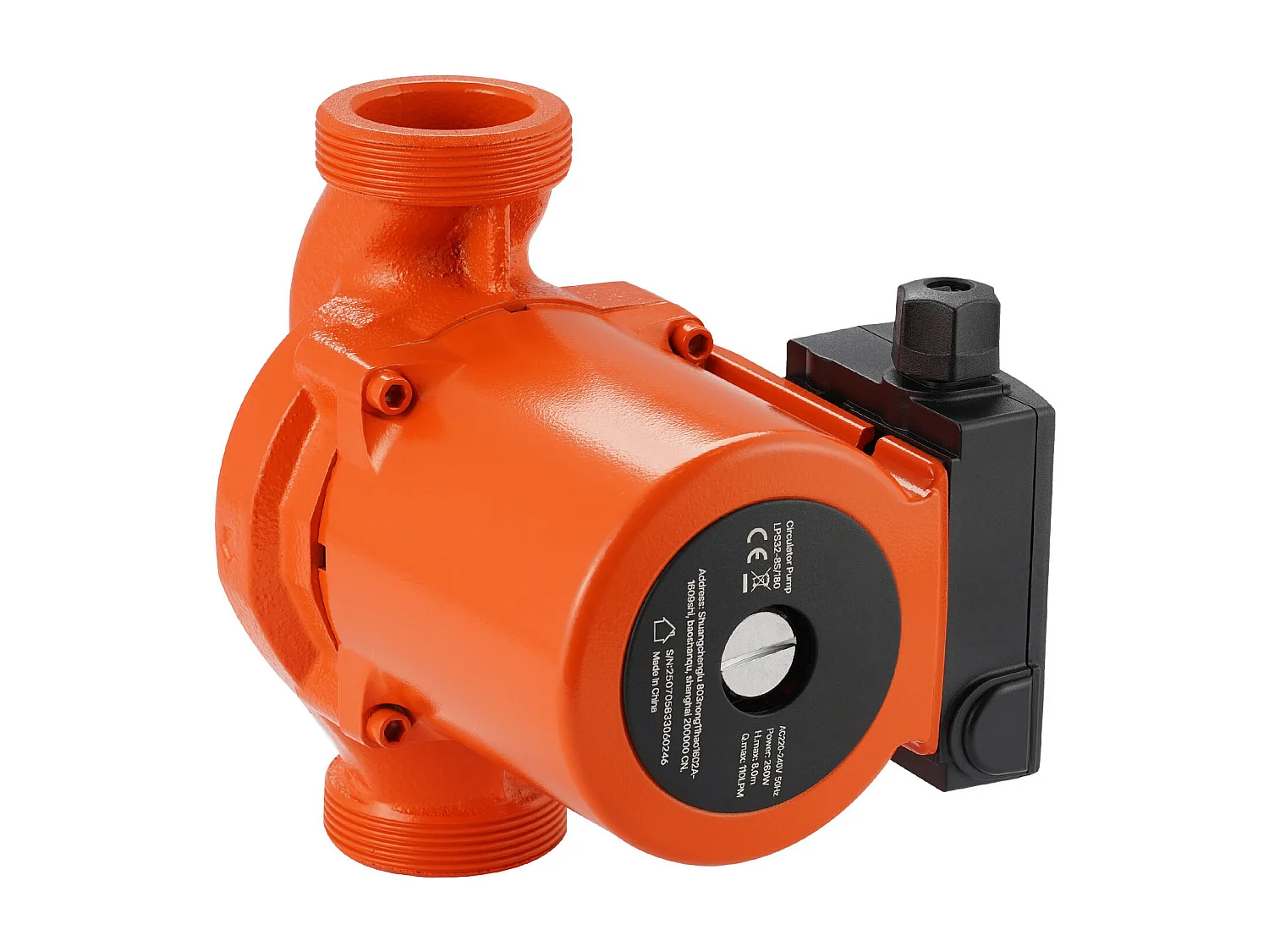 Pompe de Circulation SucceBuy d'Eau Chaude, Pompe de Chauffage à Haut Rendement 110 L/min, Raccord Fileté, Réglage à 3 Vitesses, Fonctionnement Silencieux