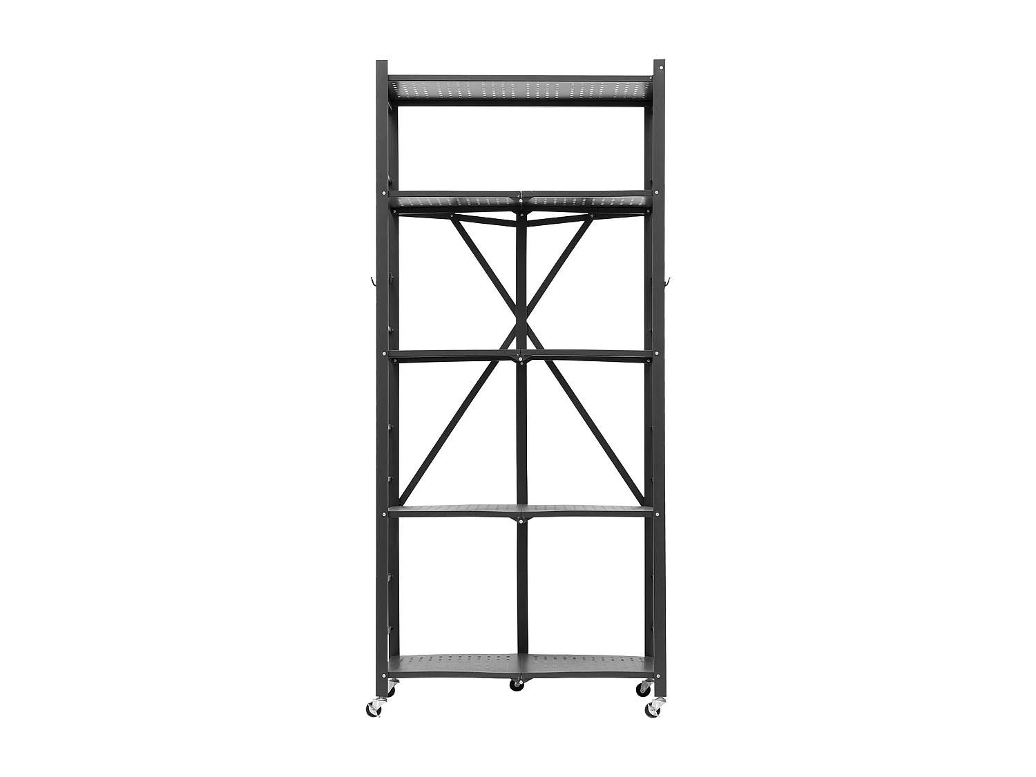 Estantería SucceBuy Plegable Móvil, 5 Niveles, Estantería Plegable con Ruedas, 71x38x163 cm, Metal Robusto, Carga Estática 340 kg Dinámica 90,7 kg