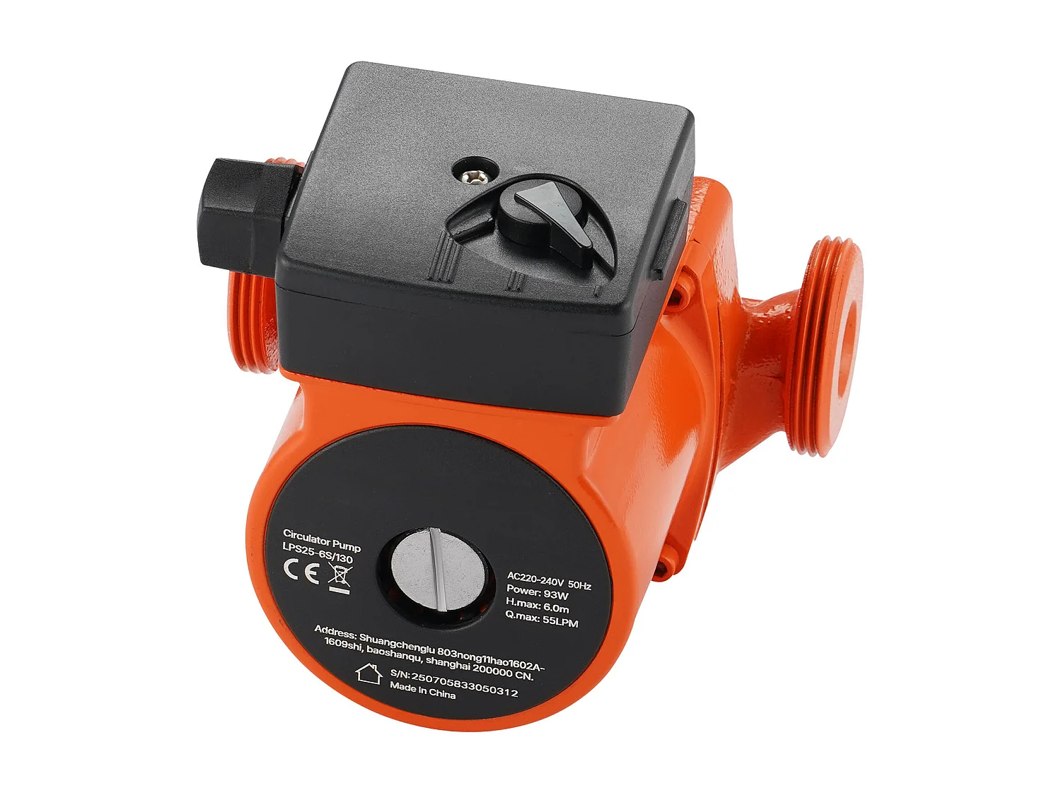 Umwälzpumpe SucceBuy für Heißwasser, Hocheffiziente Heizungspumpe 55 L/min, Gewindeanschluss, Einstellung 3 Geschwindigkeiten, Leiser Betrieb