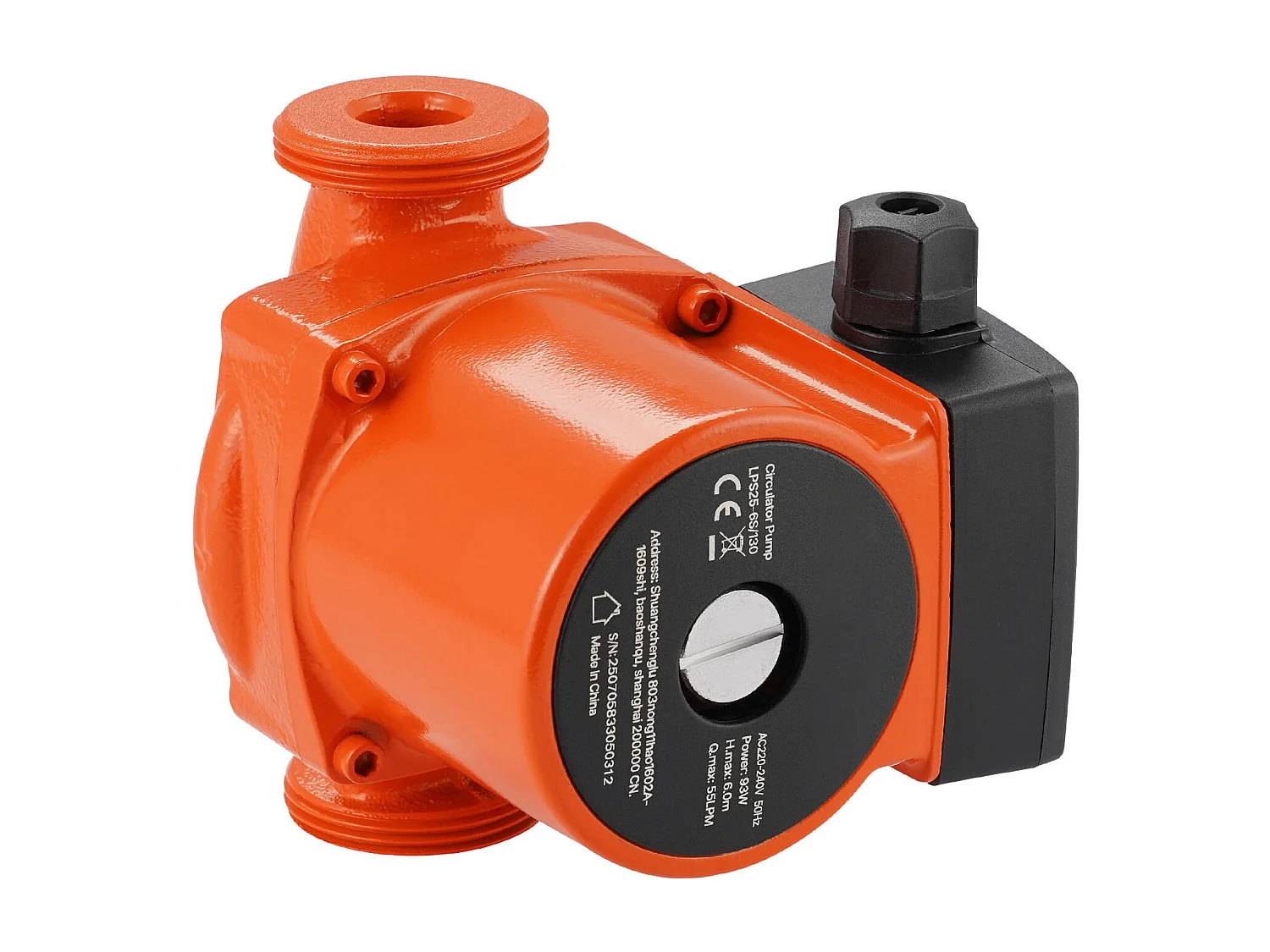 Umwälzpumpe SucceBuy für Heißwasser, Hocheffiziente Heizungspumpe 55 L/min, Gewindeanschluss, Einstellung 3 Geschwindigkeiten, Leiser Betrieb