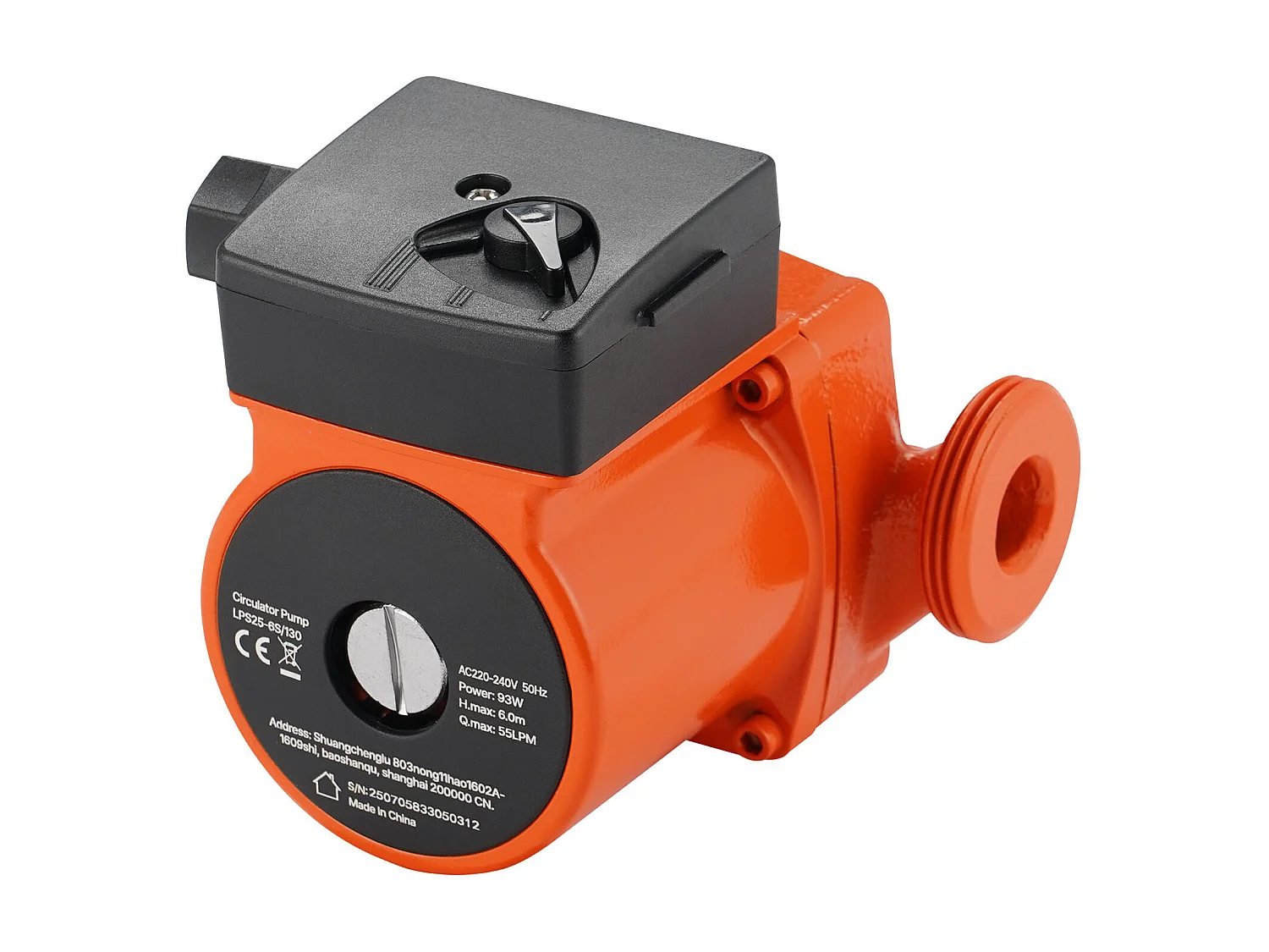 Umwälzpumpe SucceBuy für Heißwasser, Hocheffiziente Heizungspumpe 55 L/min, Gewindeanschluss, Einstellung 3 Geschwindigkeiten, Leiser Betrieb