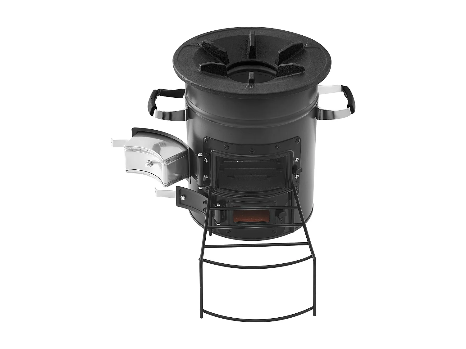 Fornello da Campeggio Rocket SucceBuy, Stufa a Legna Portatile in Acciaio SPCC, con Borsa da Trasporto, Doppia Porta, Fornello Razzo a Carbone per Cucina