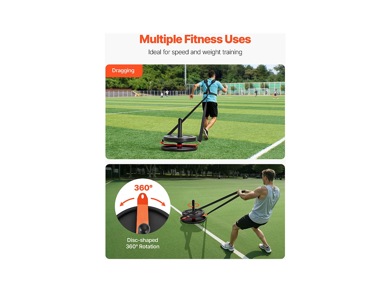 Power-Schlitten SucceBuy, Krafttrainingsgerät, kompatibel mit 5-cm-Scheiben, für athletisches Fitnesstraining, Schwarz-Orange