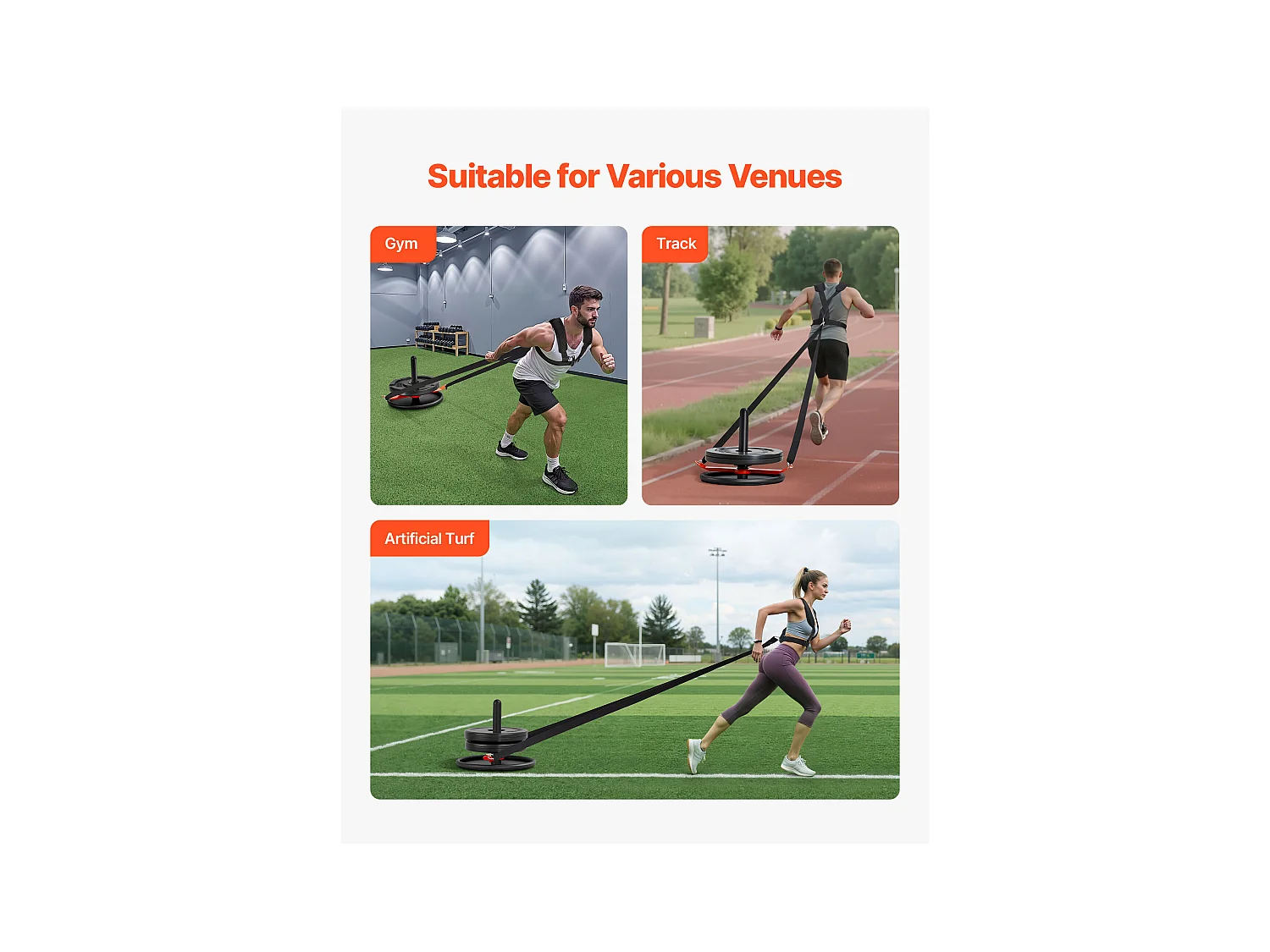 Power-Schlitten SucceBuy, Krafttrainingsgerät, kompatibel mit 5-cm-Scheiben, für athletisches Fitnesstraining, Schwarz-Orange