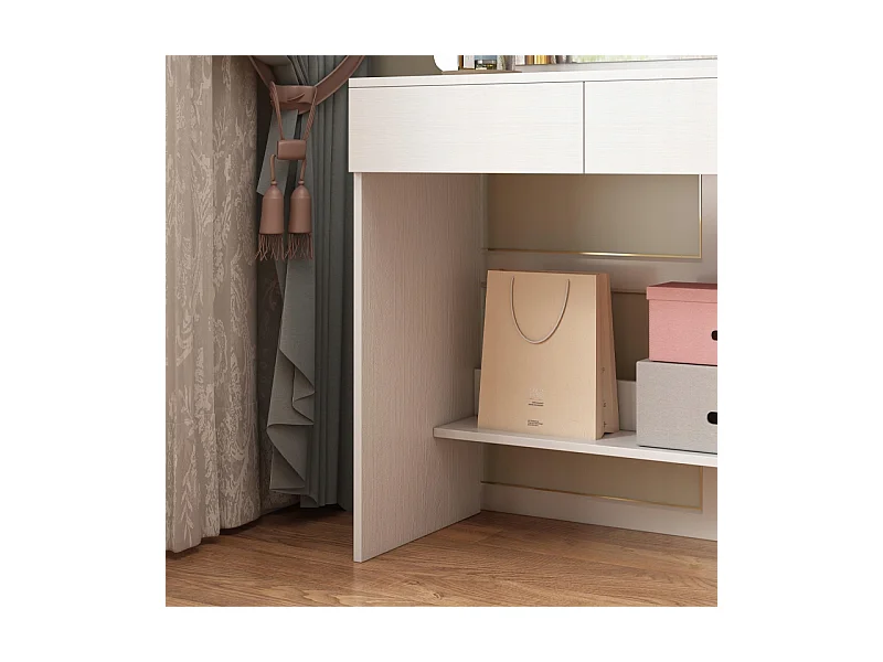 TOALETKA KOSMETYCZNA MAKIJAŻU WIZAŻU Z LUSTREM LED NOWOCZESNA GLAMOUR LOFT