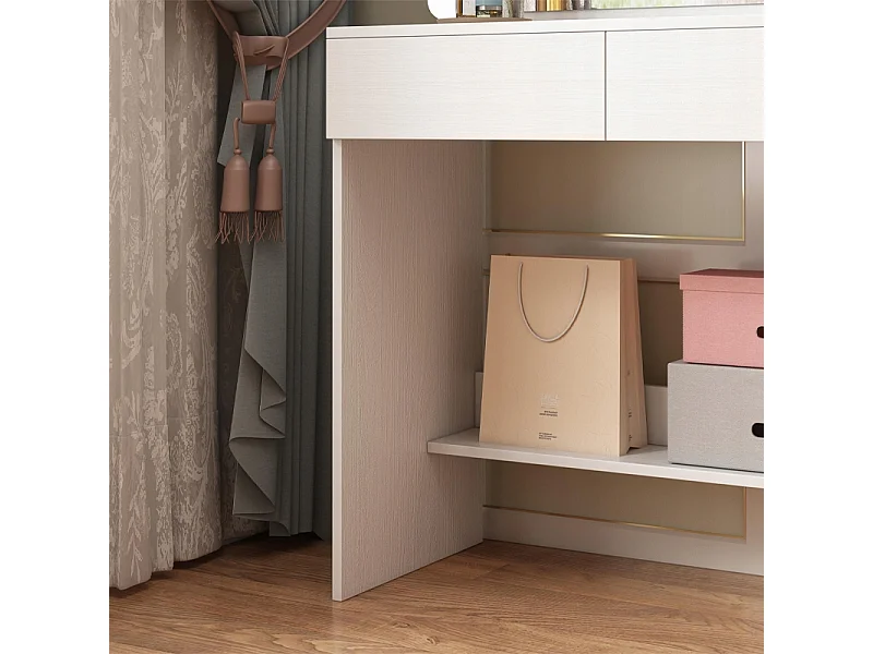 TOALETKA KOSMETYCZNA MAKIJAŻU WIZAŻU Z LUSTREM LED NOWOCZESNA GLAMOUR LOFT