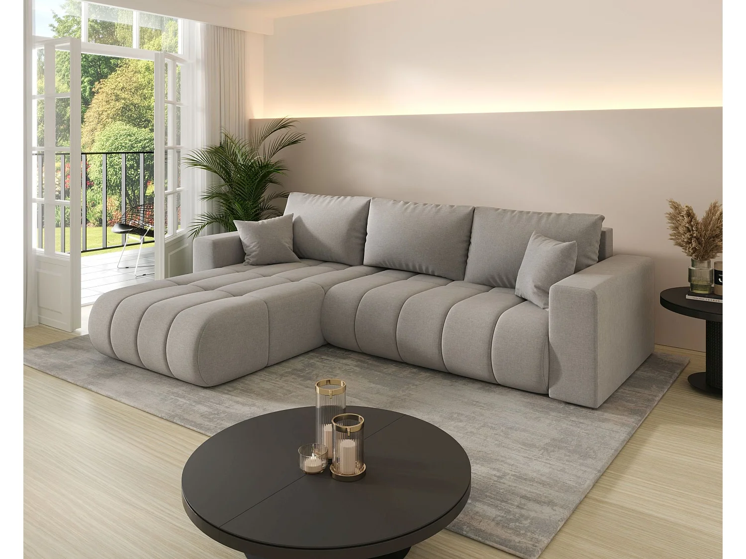 BEDANTE Ecksofa mit Schlaffunktion MILO PREMIUM L Wind 84 Links