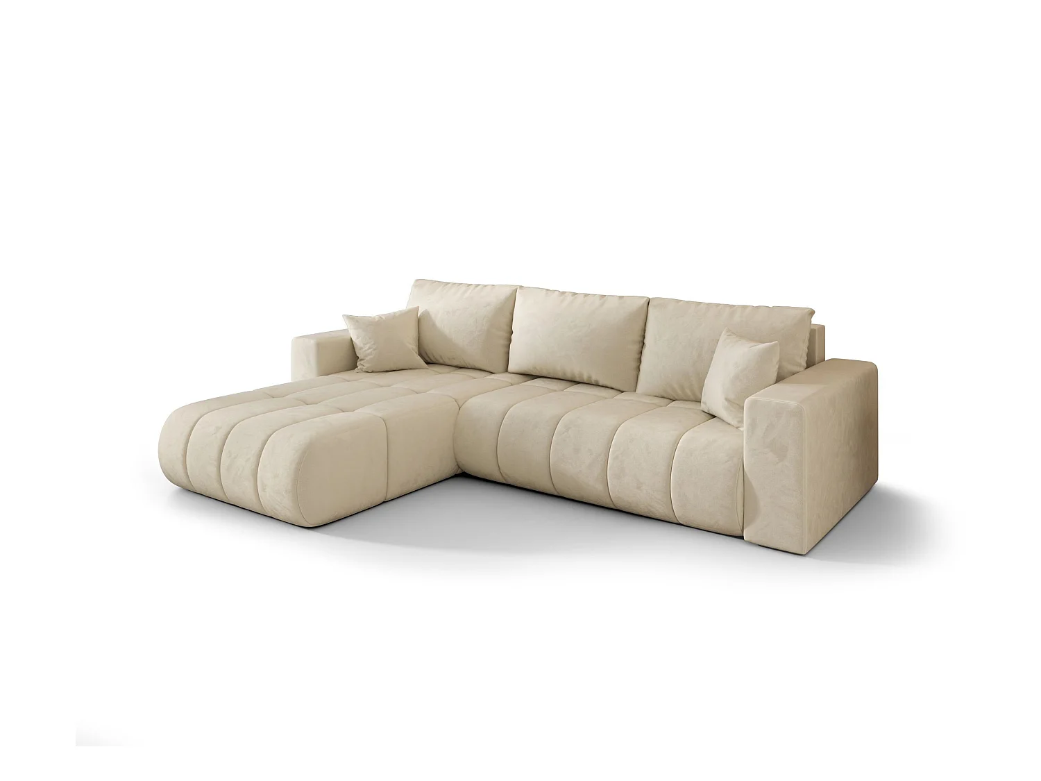 Canapé d’angle BEDANTE MILO PREMIUM L Monolith 02 avec fonction de couchage côté gauche