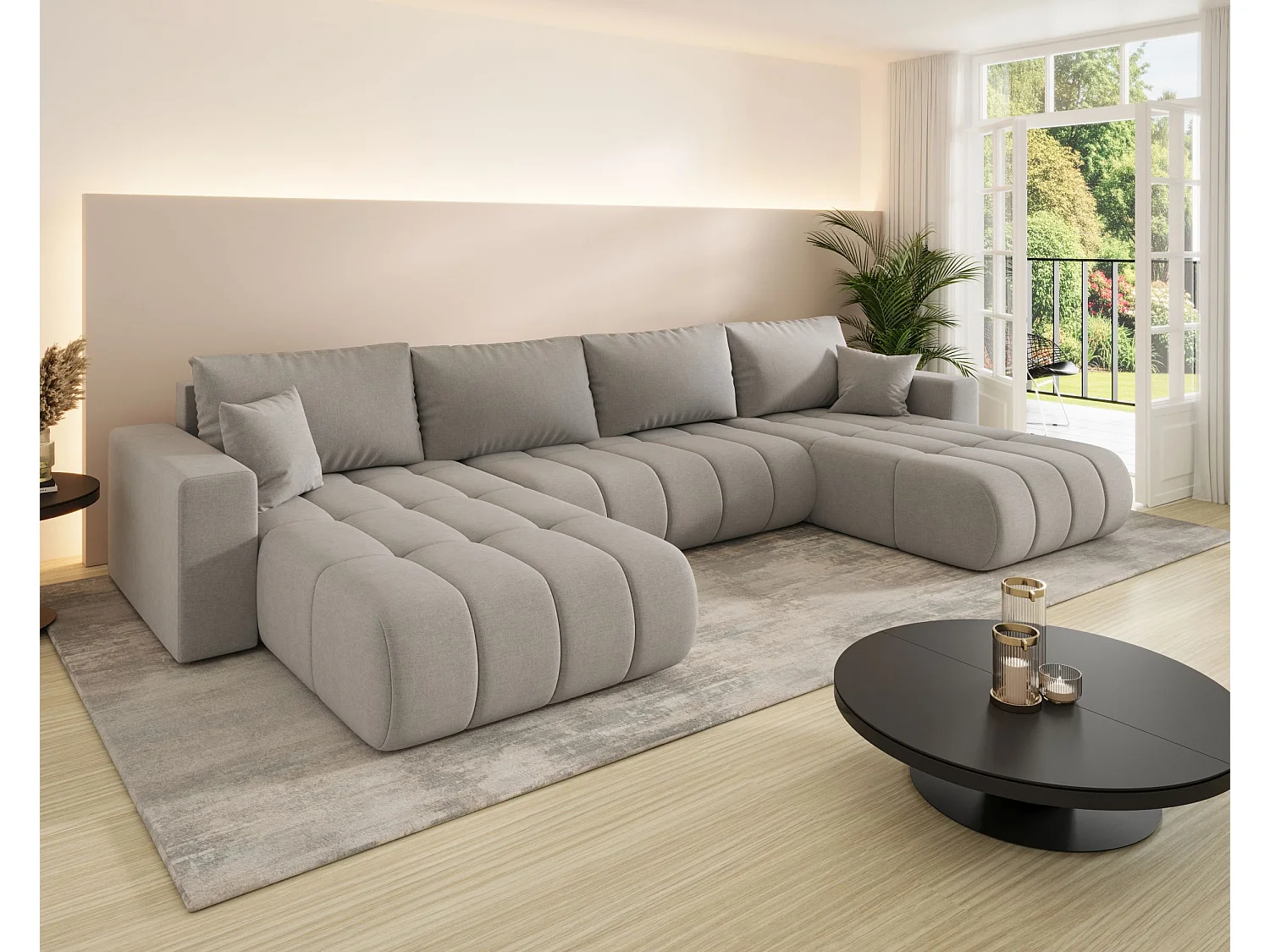 Canapé d’angle BEDANTE avec fonction de couchage MILO U PREMIUM Wind 11