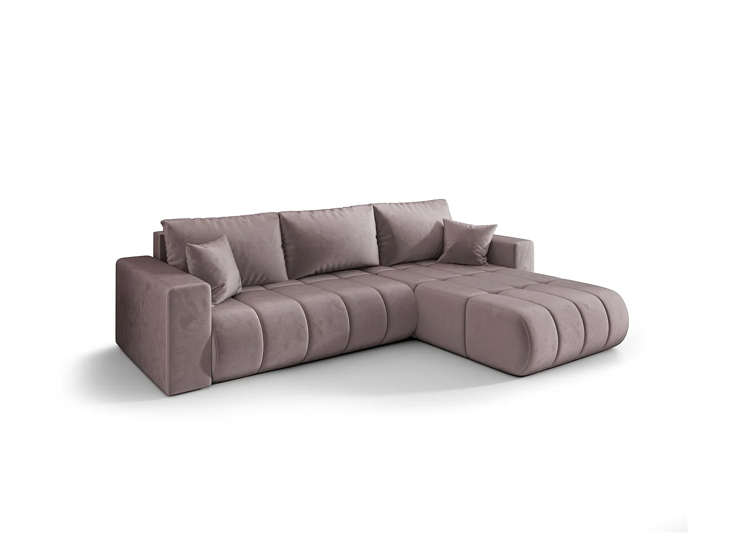 BEDANTE Hoekbank met slaapfunctie MILO PREMIUM L Monolith 62 Rechterkant