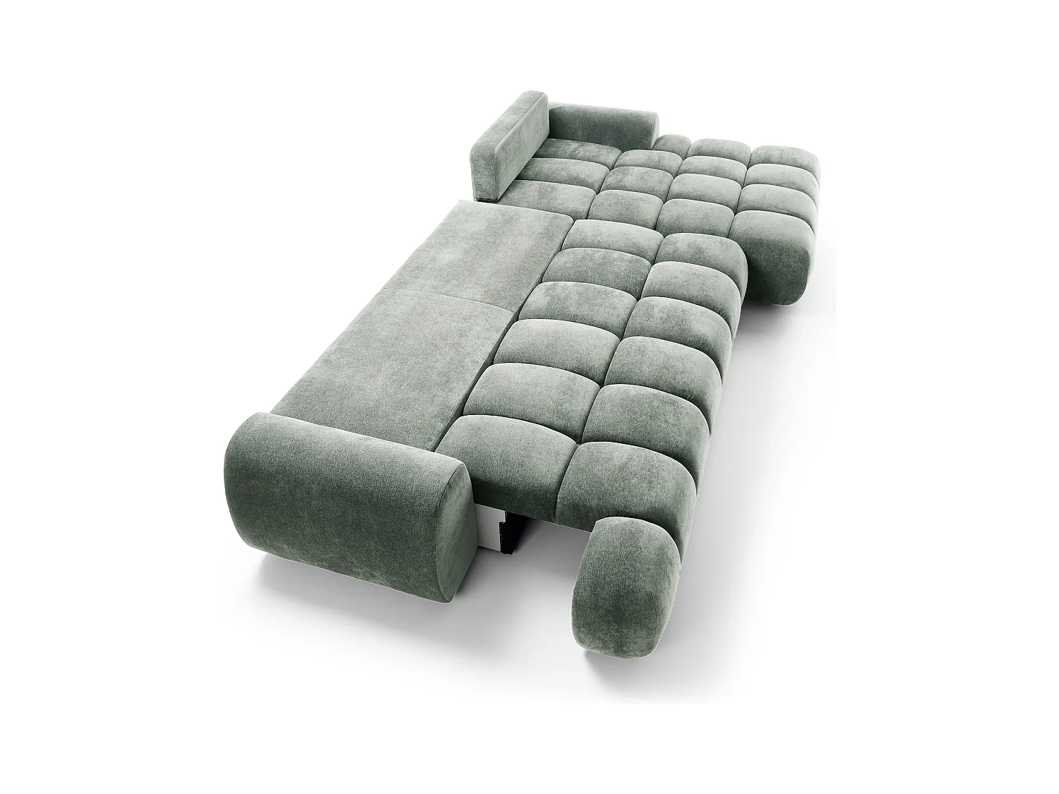 Emporius Valerio Canapé d'angle Convertible - Canapé 340 cm, Droite - Velours Gris clair  (Ditra New 16)