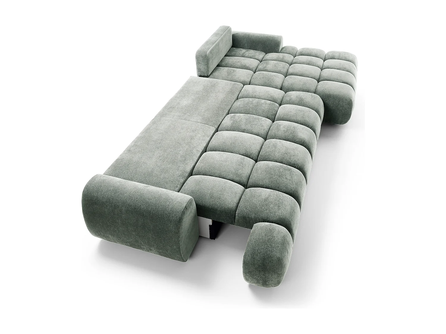 Emporius Valerio Canapé d'angle Convertible - Canapé 340 cm, Droite - Velours Gris clair  (Ditra New 16)