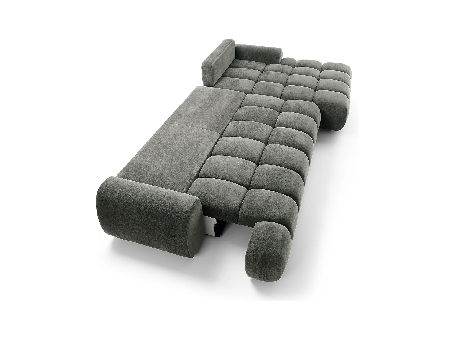Emporius Valerio Canapé d'angle Convertible - Canapé 340 cm, Droite - Velours Gris foncé  (Ditra New 14)