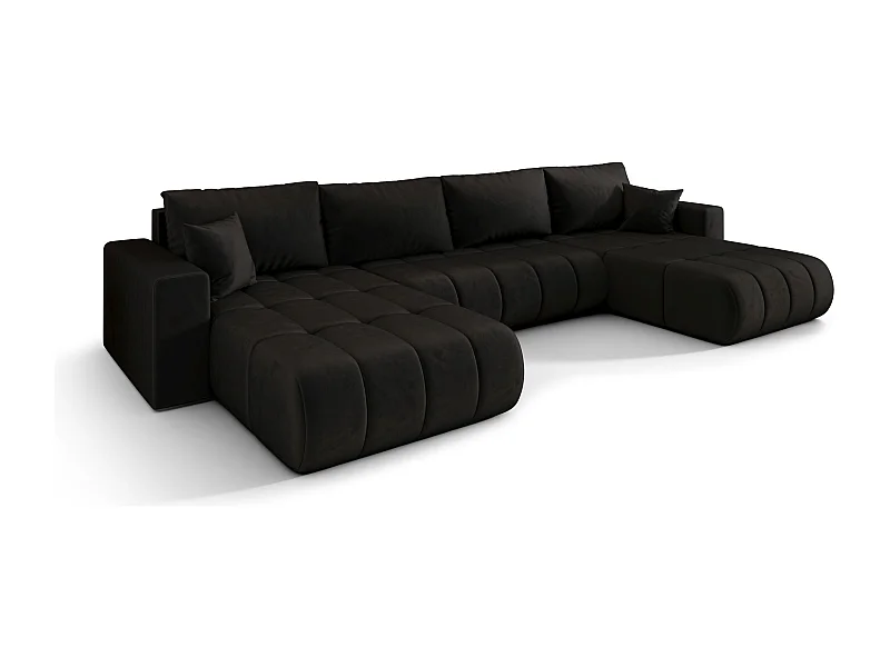 Canapé d’angle BEDANTE avec fonction de couchage MILO U PREMIUM Monolith 97