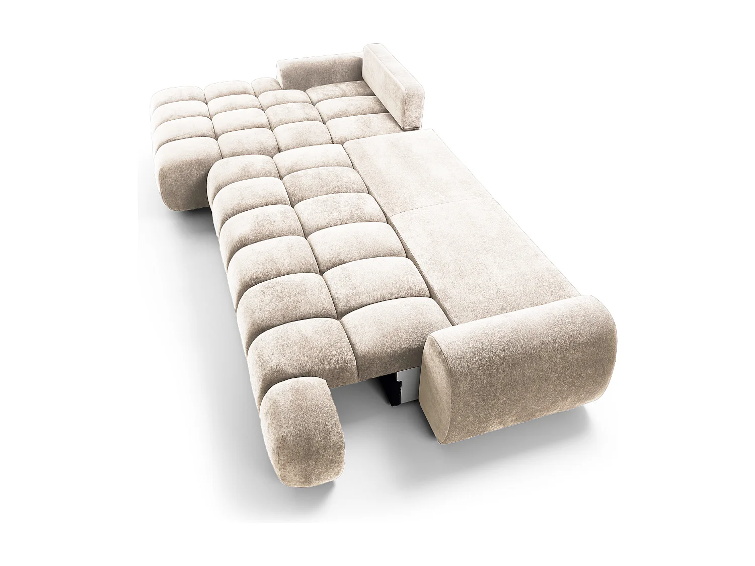 Emporius Valerio Canapé d'angle Convertible - Canapé 340 cm, Gauche - Velours Crème (Ditra New 1)