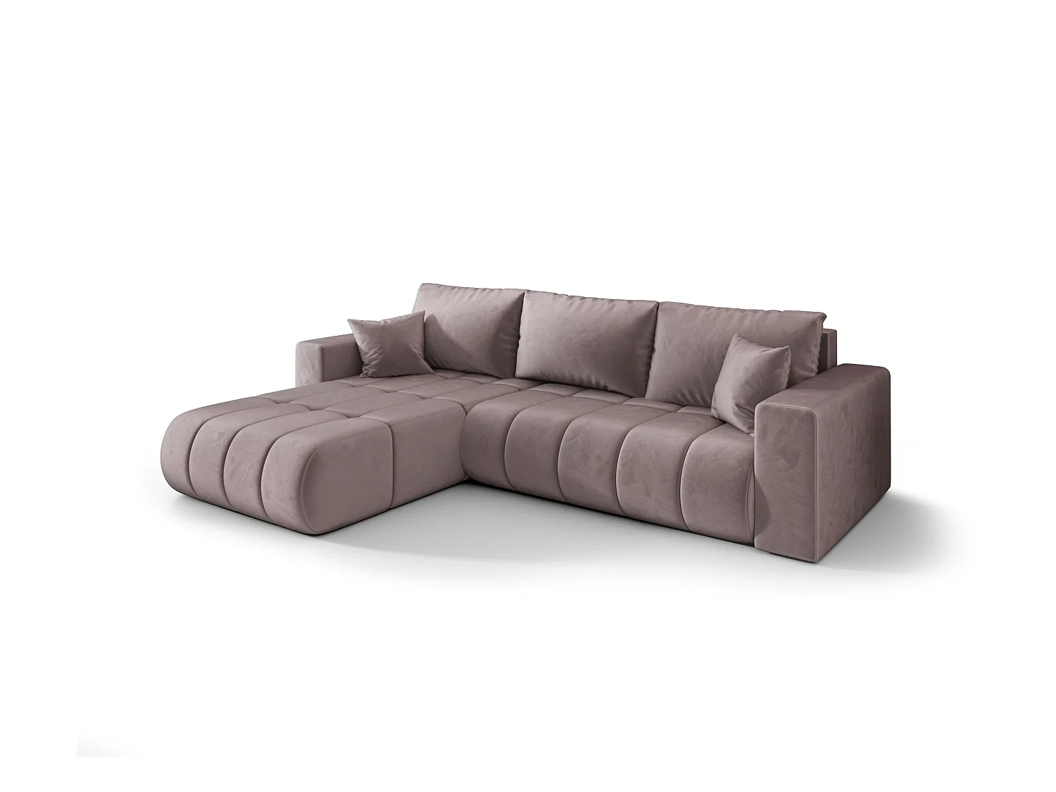 Canapé d’angle BEDANTE MILO PREMIUM L Monolith 62 avec fonction de couchage côté gauche