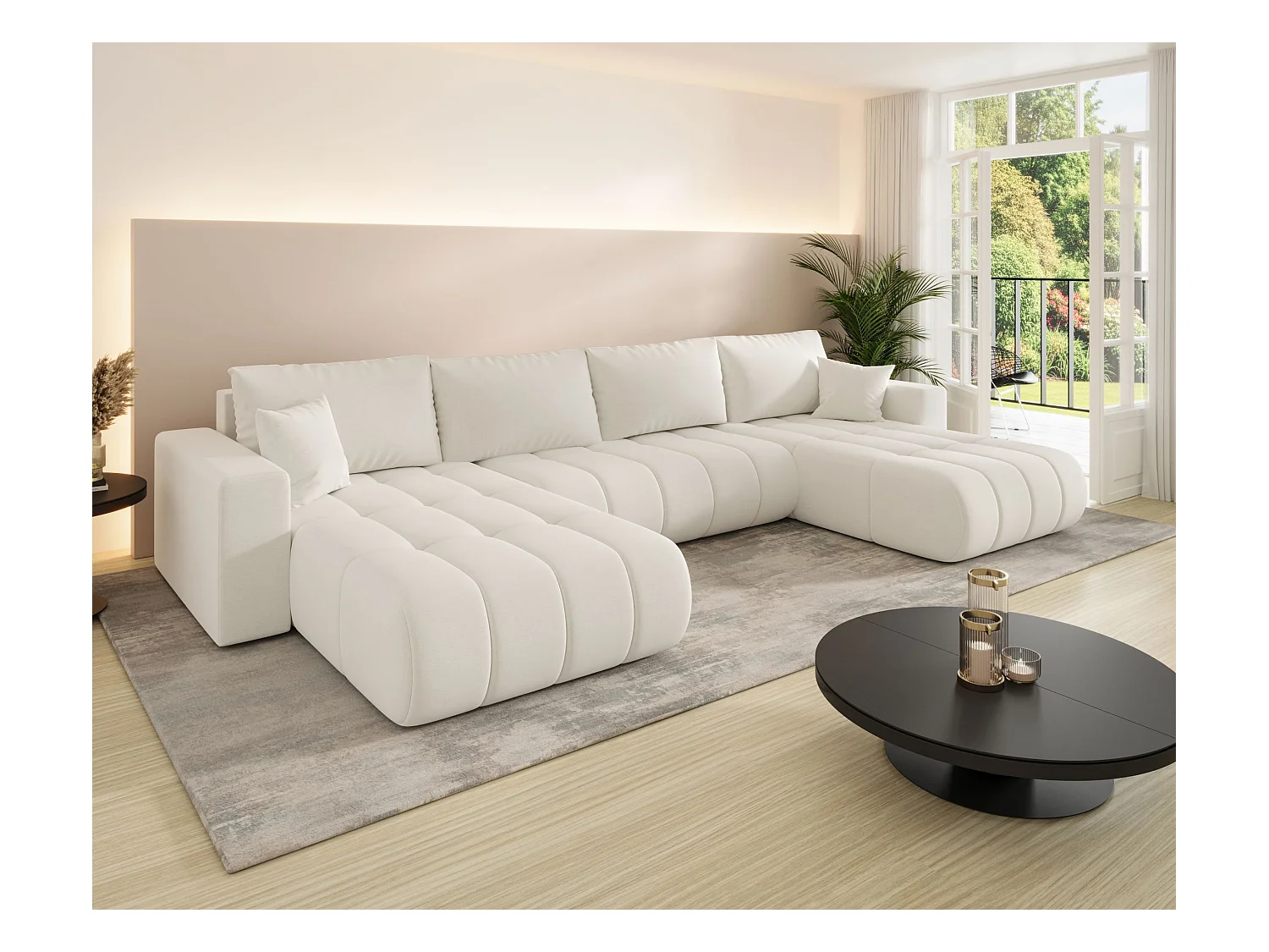 Canapé d’angle BEDANTE avec fonction de couchage MILO U PREMIUM Wind 02