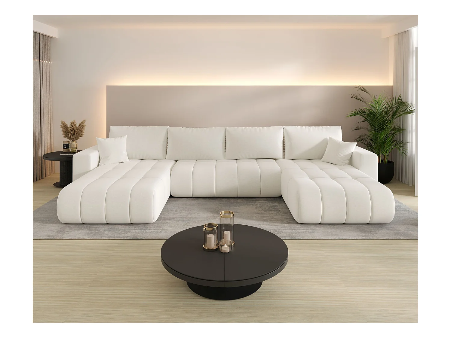 Canapé d’angle BEDANTE avec fonction de couchage MILO U PREMIUM Wind 02