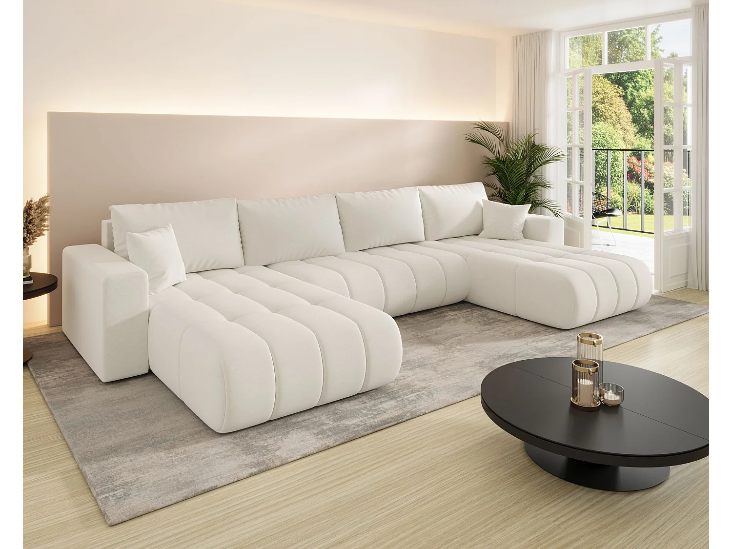 Canapé d’angle BEDANTE avec fonction de couchage MILO U PREMIUM Wind 02