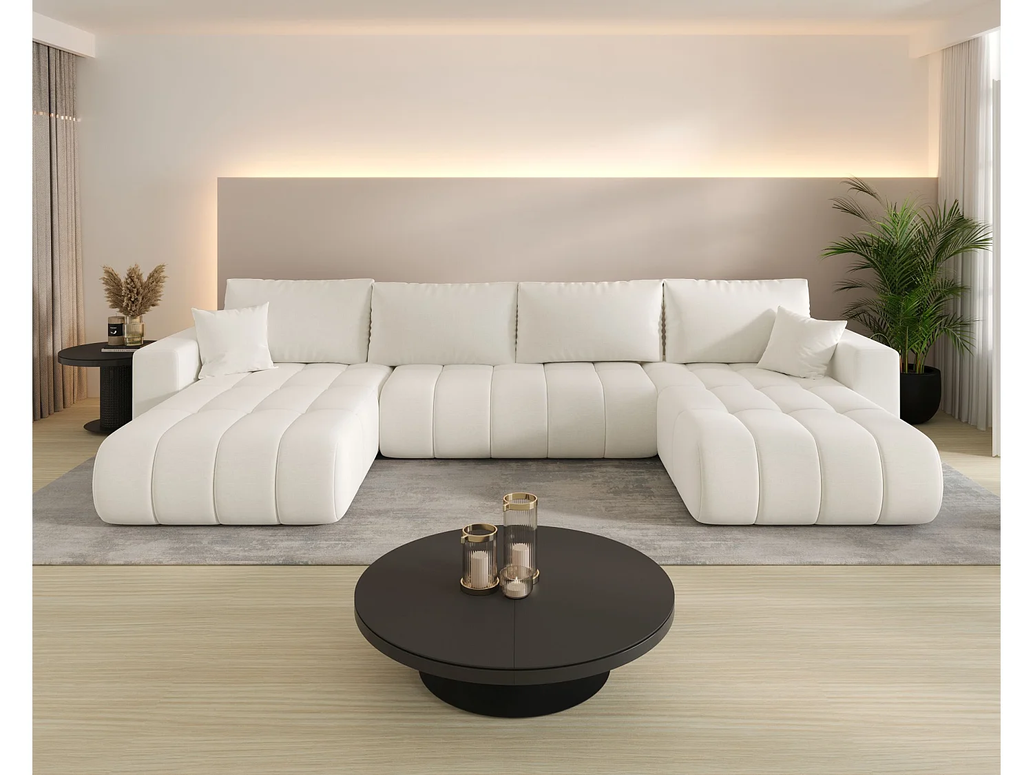 Canapé d’angle BEDANTE avec fonction de couchage MILO U PREMIUM Wind 02