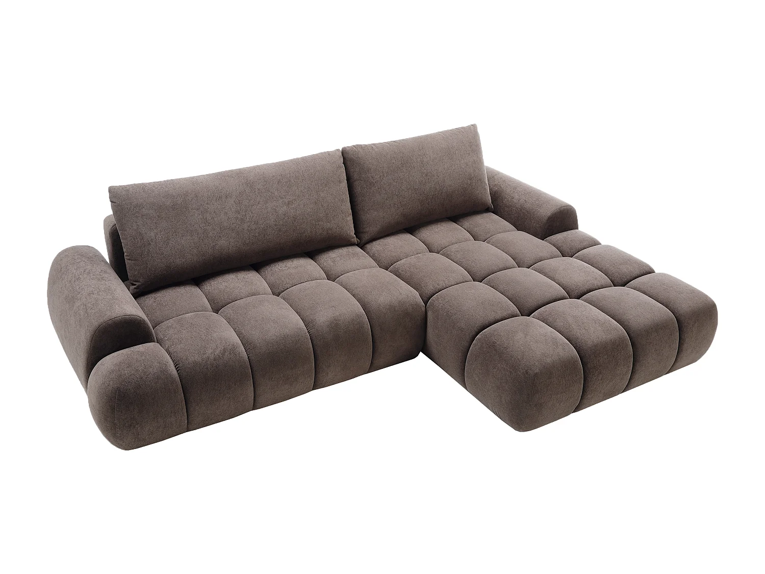 Emporius Valerio Canapé d'angle 280 cm - Canapé Convertible, Droite - Velours Brun (Gobi 6)